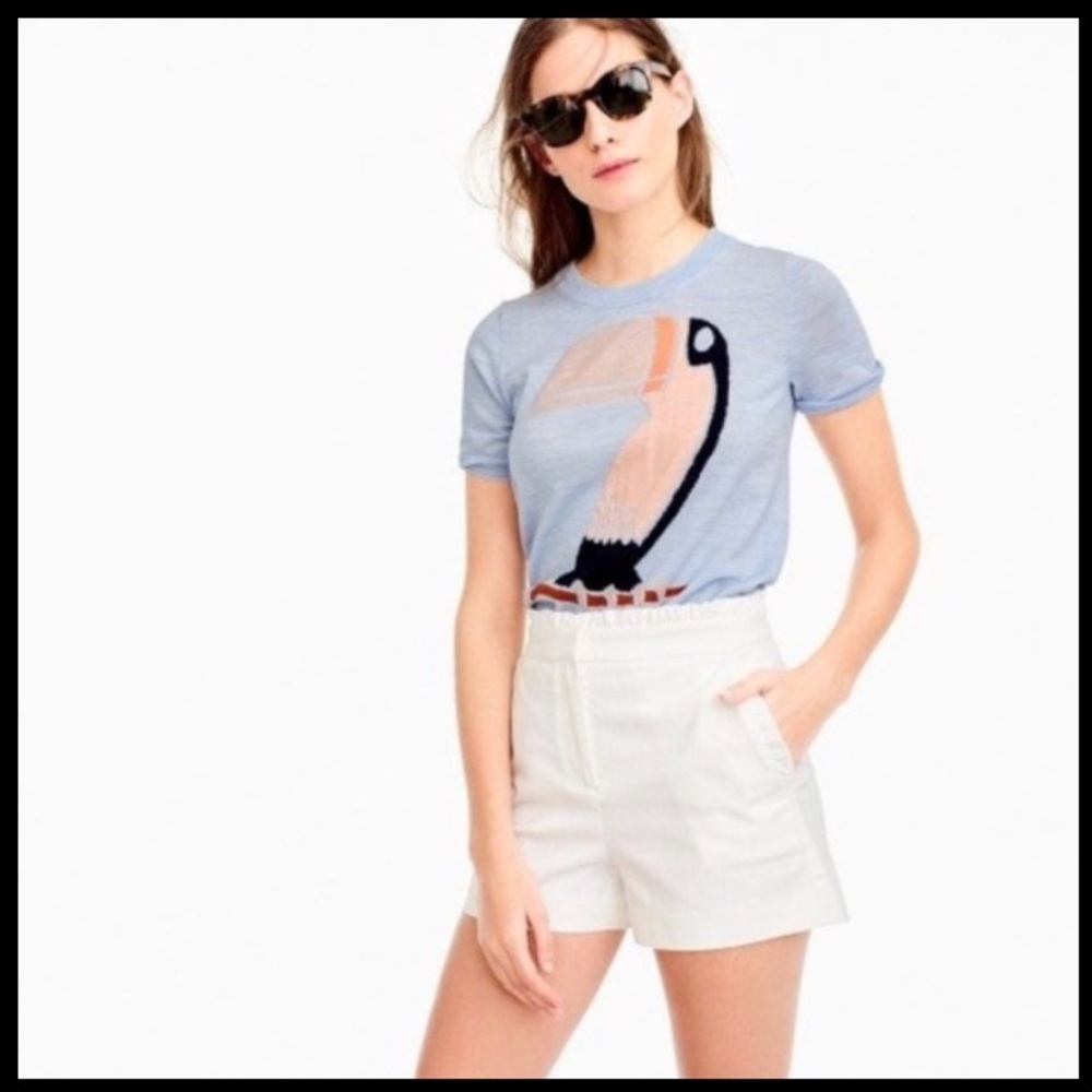 J.Crew Ruffle white shorts